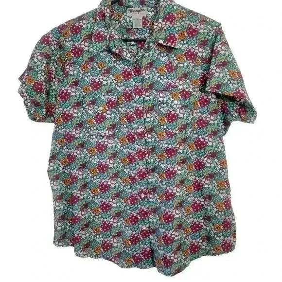Wrangler Wrancher Floral Pearl Snap Shirt Top Women Size XXL Western Rodeo - Picture 1 of 8